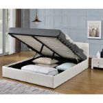 Picture of Monica Gas Lift PU Leather Double Bed - White